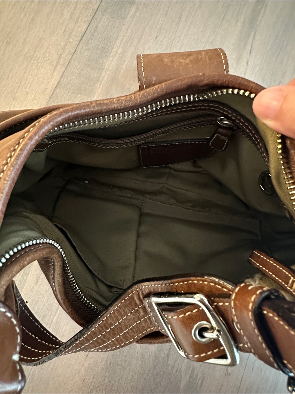 Coach Leather Hobo Shoulder Bag - Brown - Picture 7 of 10